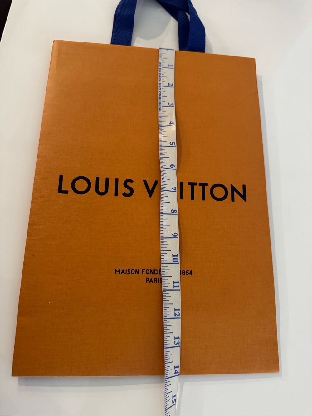 Louis Vuitton Orange Tote with Blue Handles